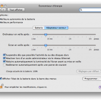Preferences systeme : économies d'énergie