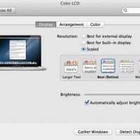 macbook retina préférences écran