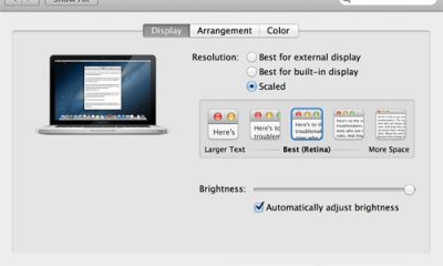 macbook retina préférences écran