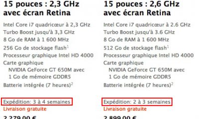 macbook pro retina délai
