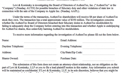 authentec class action