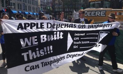 Une petit manif devant l'Apple Store d'Union Square