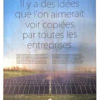 Une pub pleine page dans les quotidiens