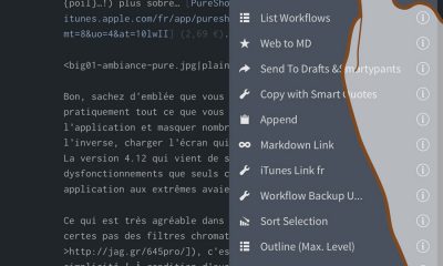 Le curseur étant dans le bon ¶, choississez le workflow idoine…