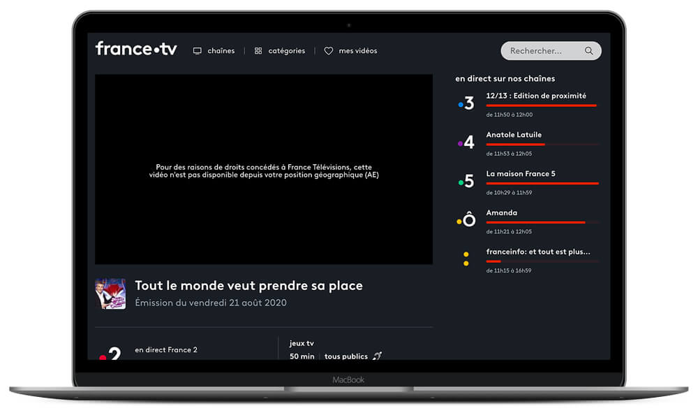 Geoblocage TV francaise