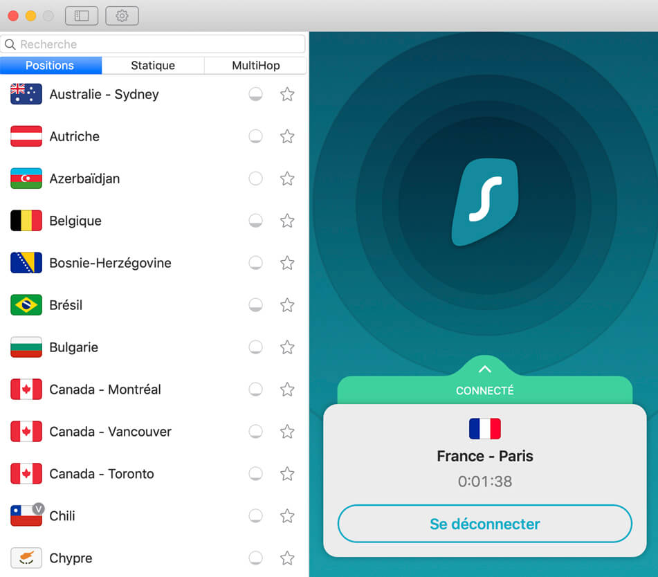 Surfshark application macOS