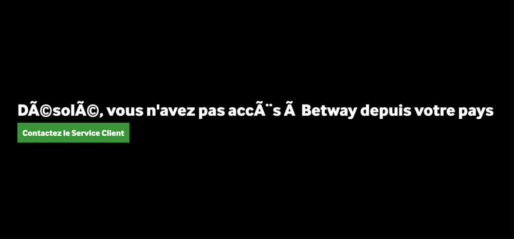 Message erreur Betway