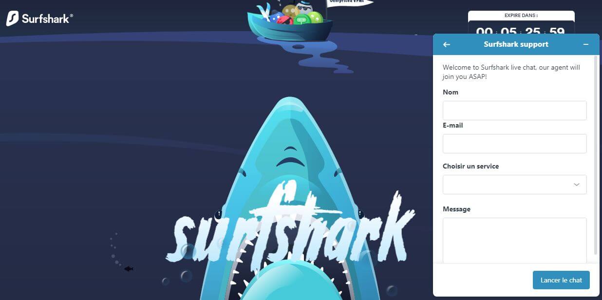 Support client Surfshark