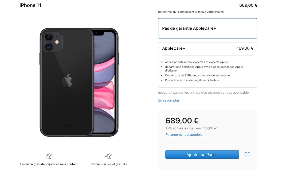 iPhone 11 nouveau prix Apple Store