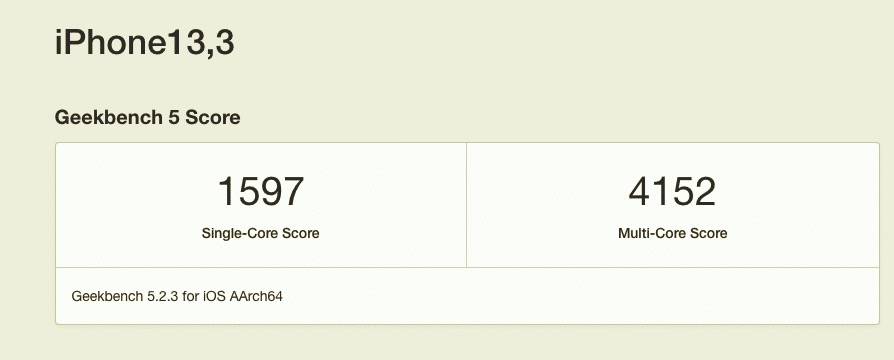 Score Geekbench iPhone 12