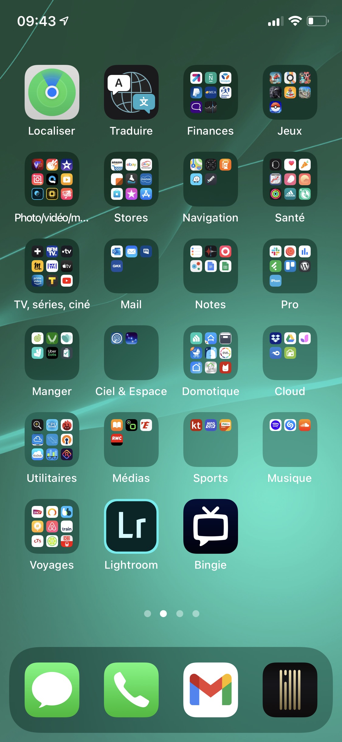 Modifier affichage des pages d'application