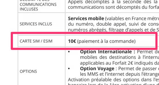 eSIM chez Free Mobile