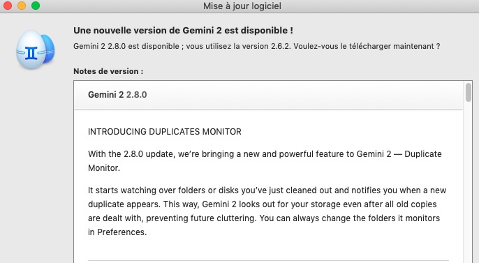 App macOS Gemini MacPaw nouvelle version 2.2