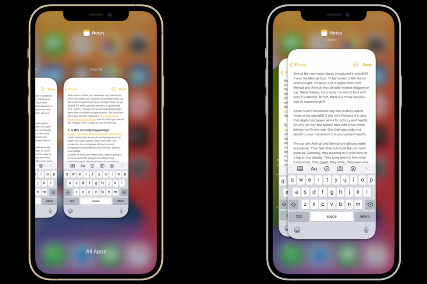 concept affichage iOS 15 
