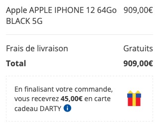 45 euros réduits Darty