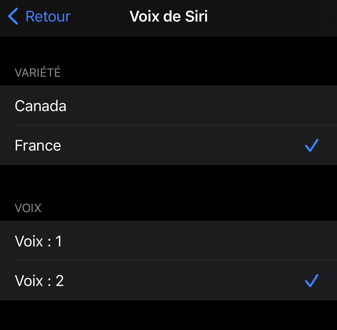 Voix et accent français iOS 14.5