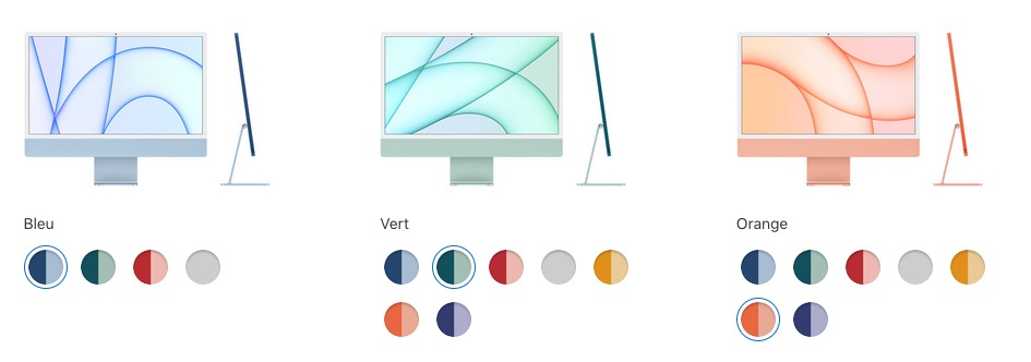 iMac choix couleurs