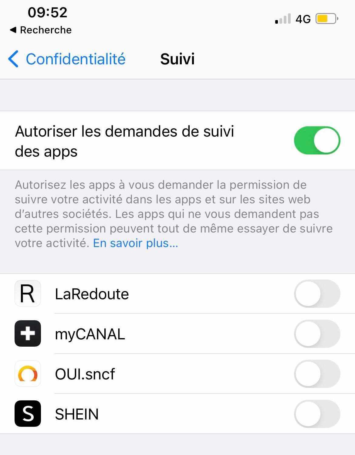 iOS 14.4 et suivi ATT