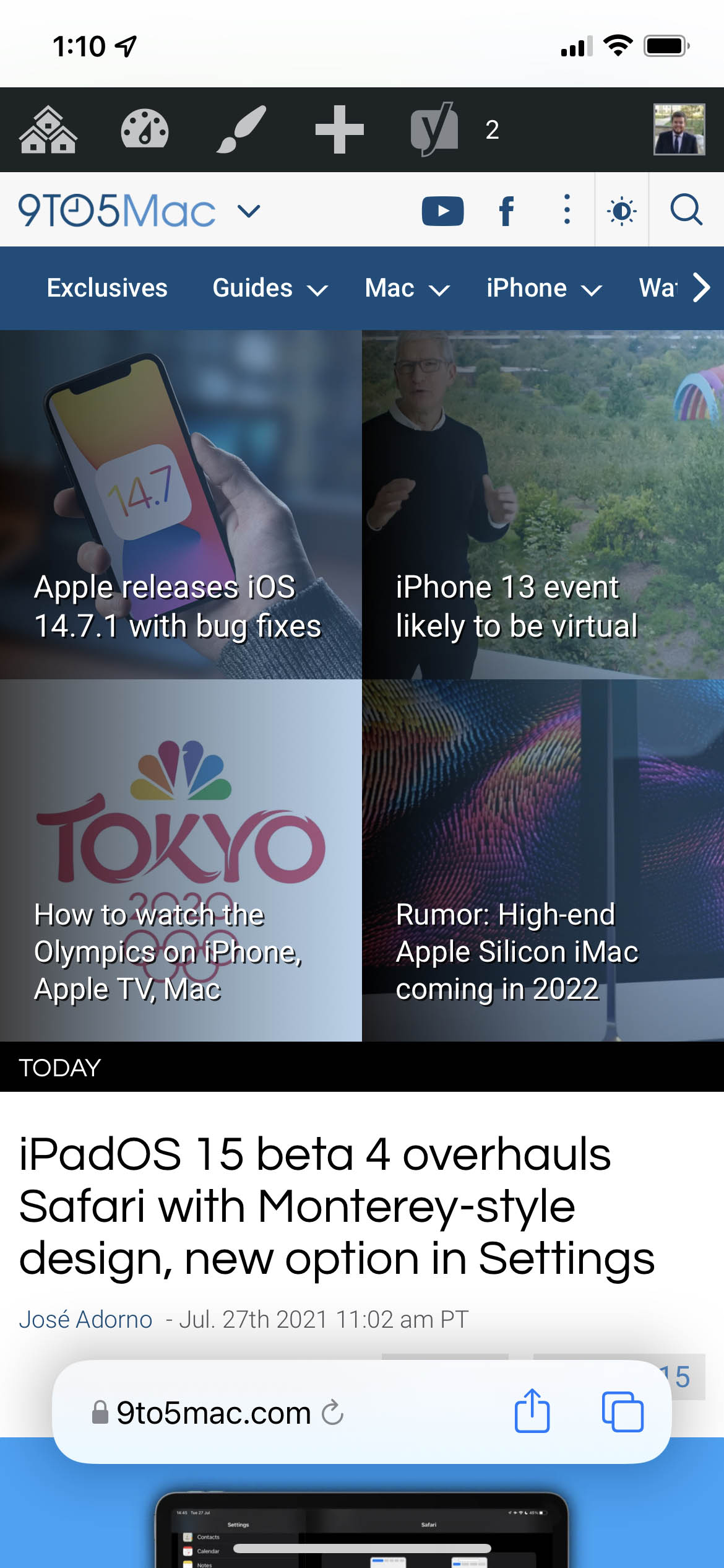 Safari 15 iOS