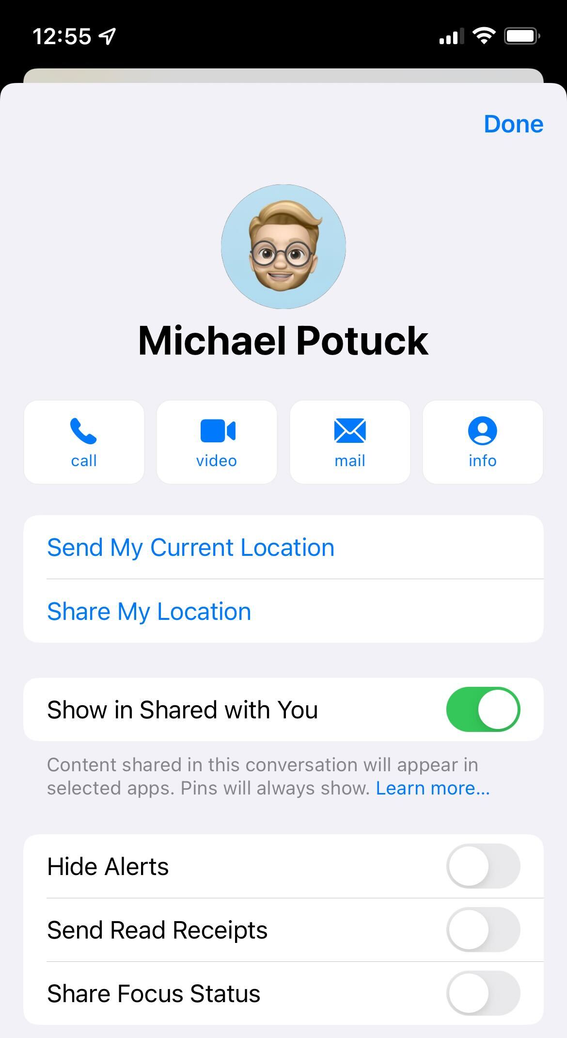 share focus status