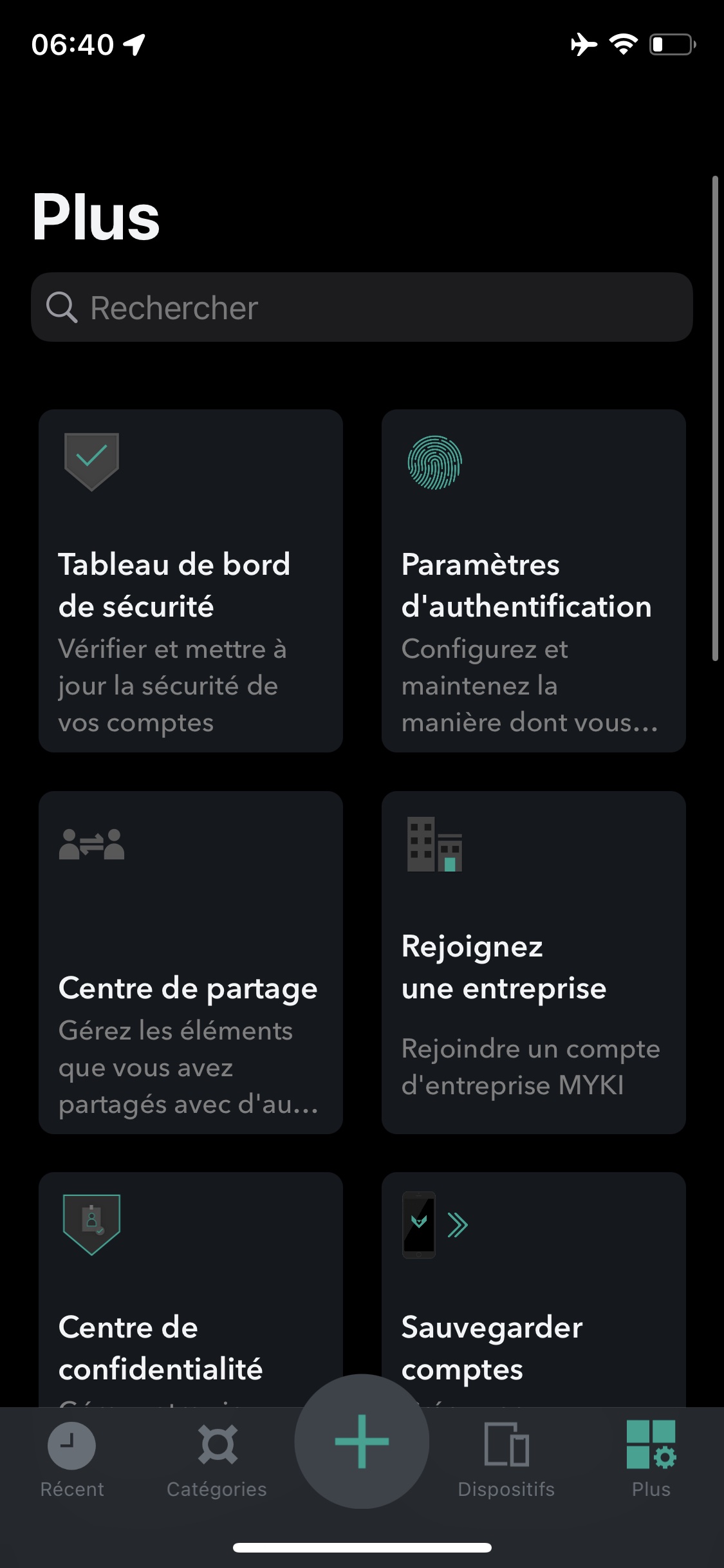 MyKi app de mots de passe iOS
