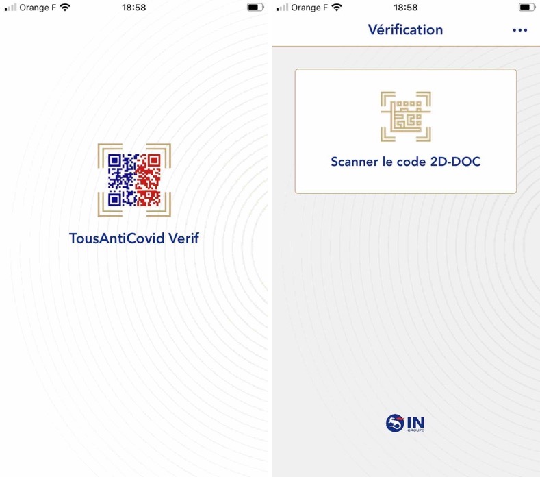 Application iOS TousAntiCovid Verif