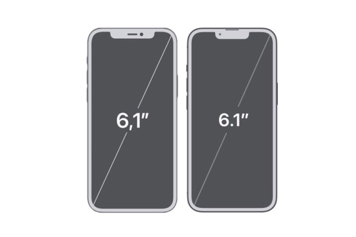iPhone 12 à gauche, iPhone 13 à droite