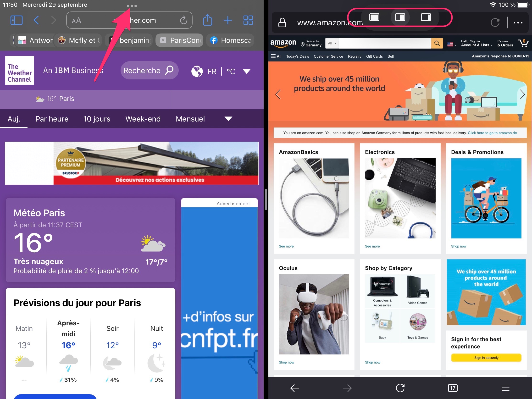 Split Screen amélioré iPadOS 15