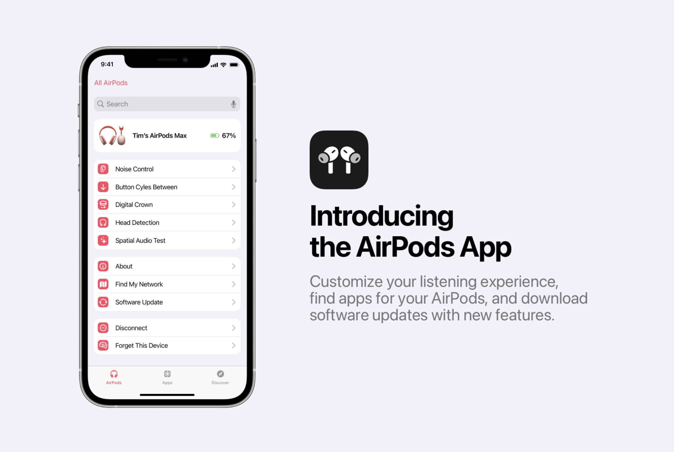 concept app AirPods