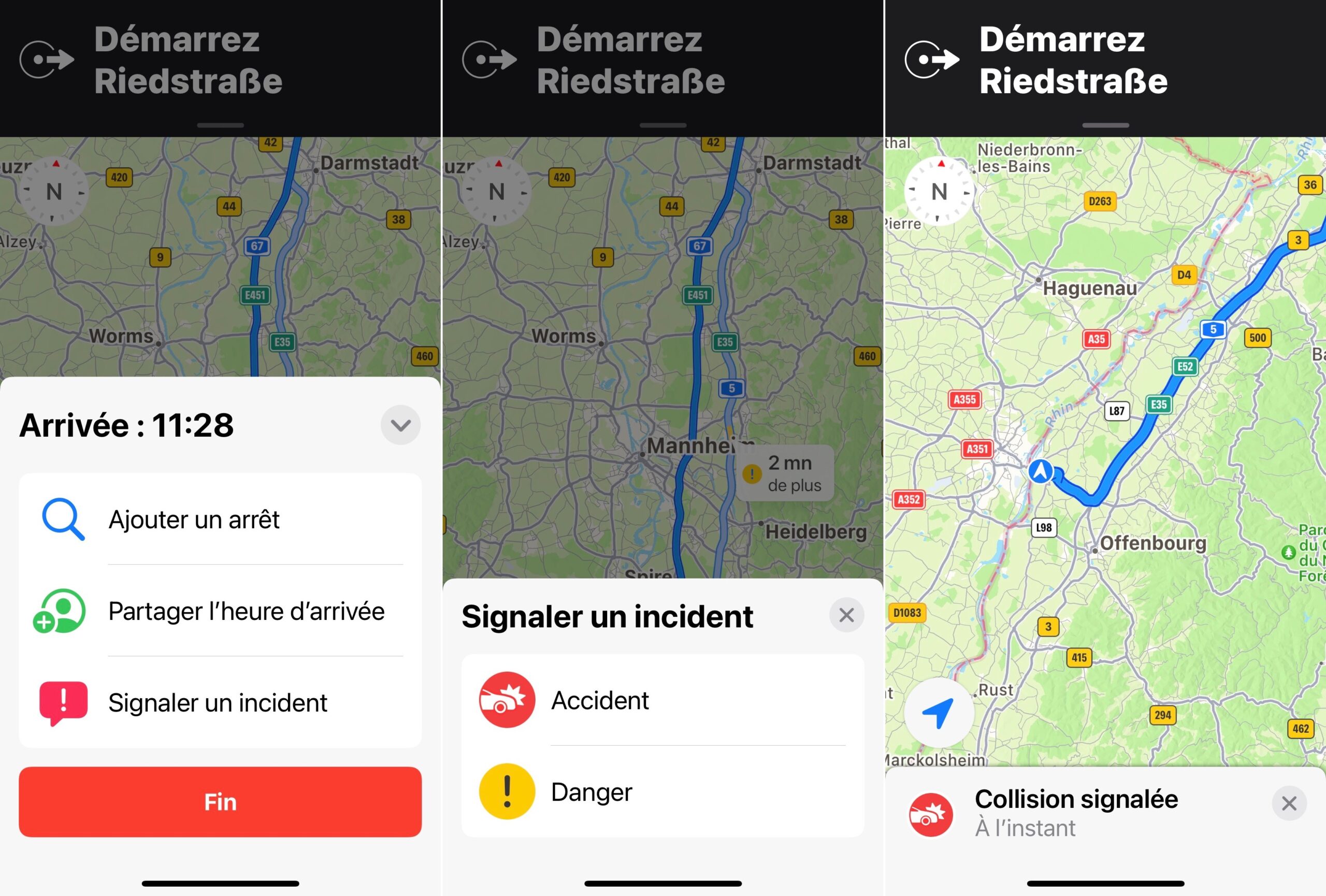 Alertes accidents Apple Plans Allemagne