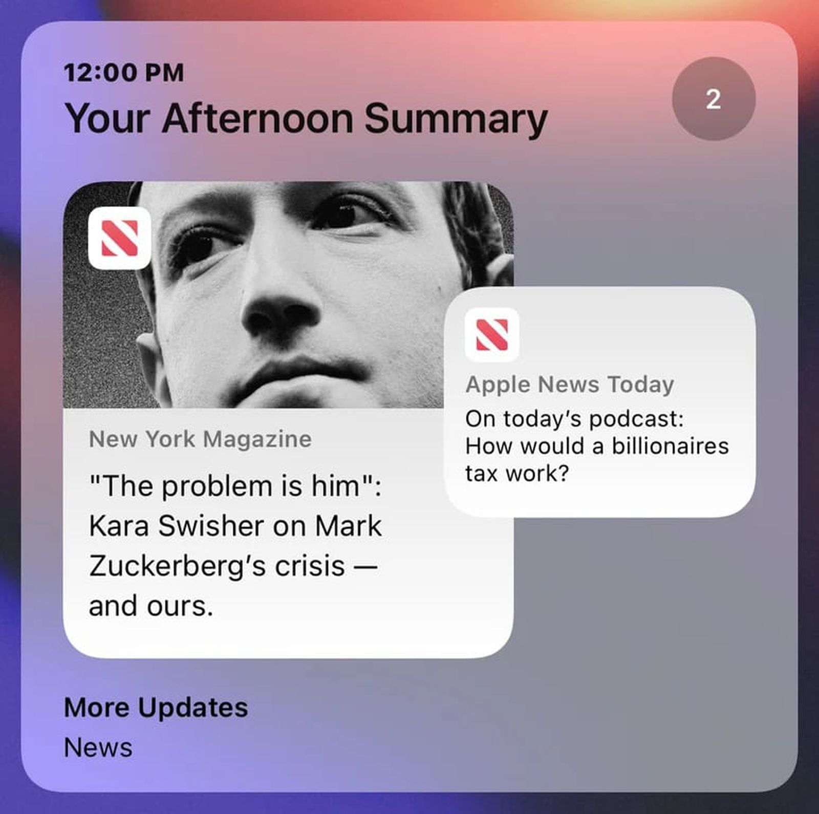 iOS 15.2 résumé notifications