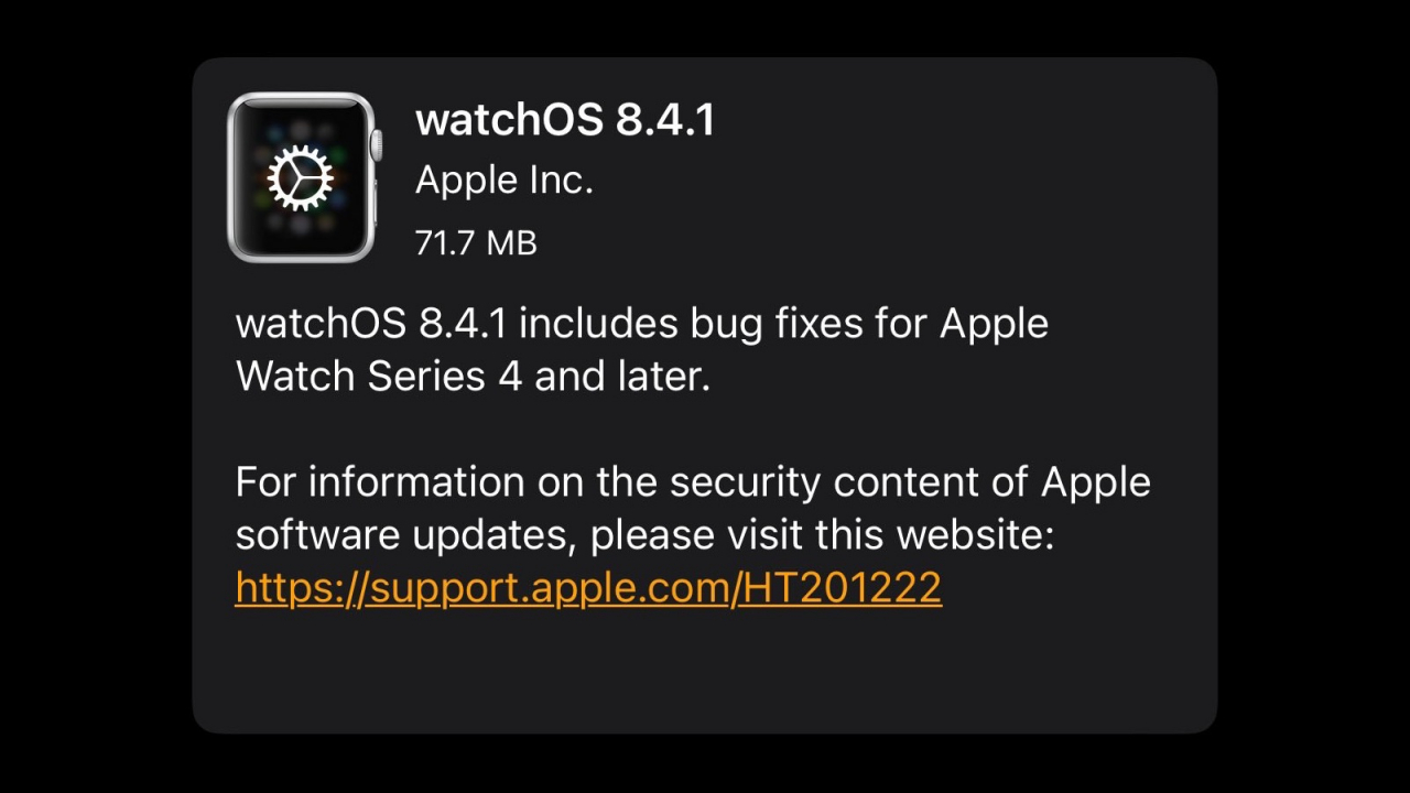 Mise à jour watchOS 8.4.1