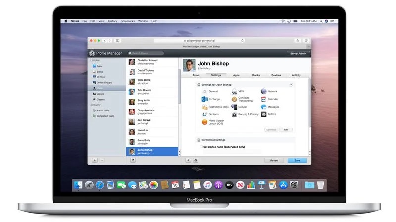 MacBook et app macOS Server