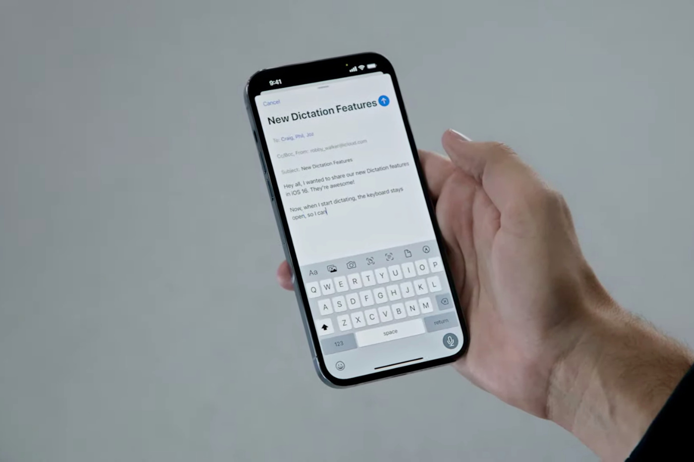 Apple iOS 16 dictaphone