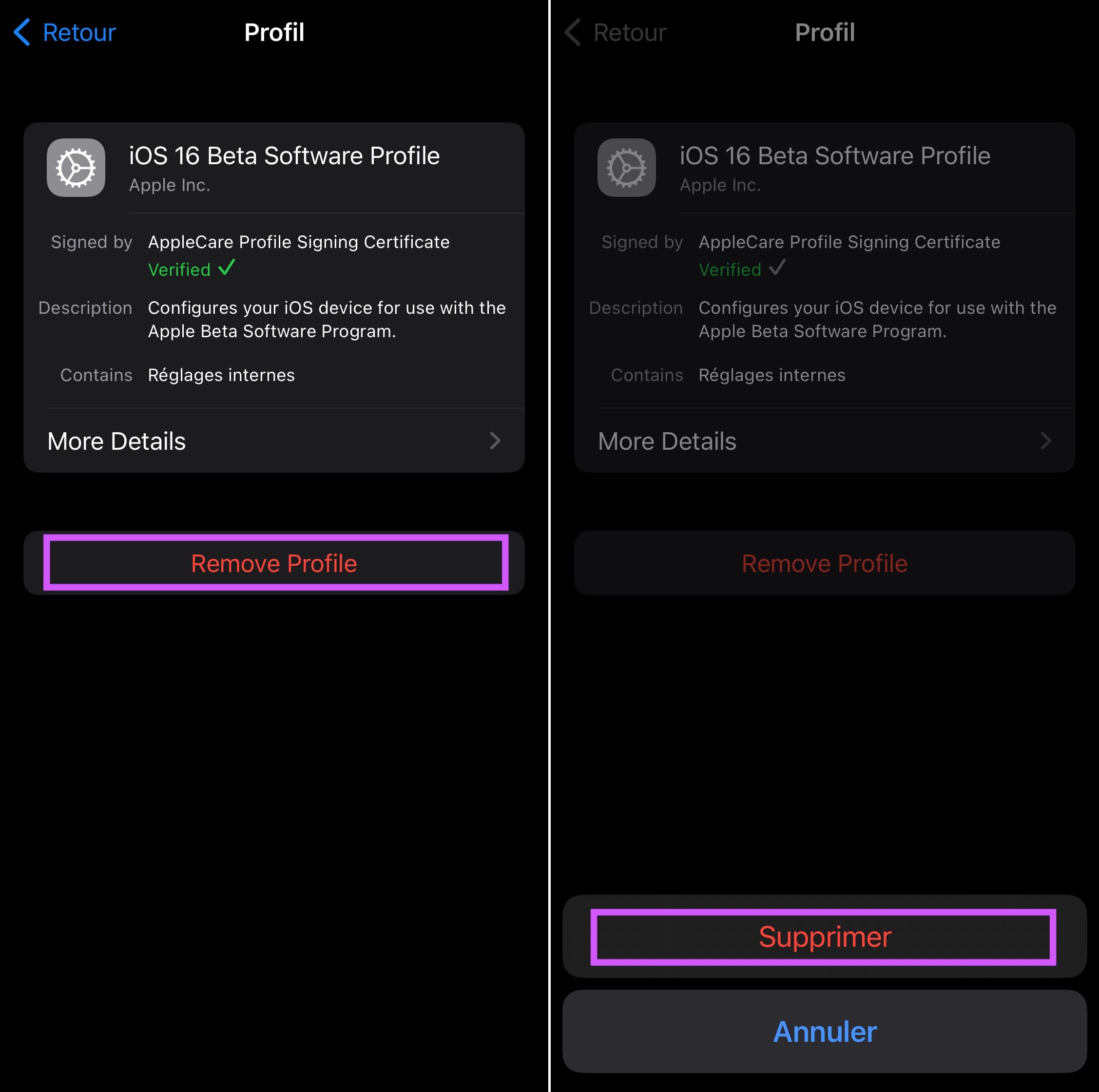 Quitter programme bêta test iOS