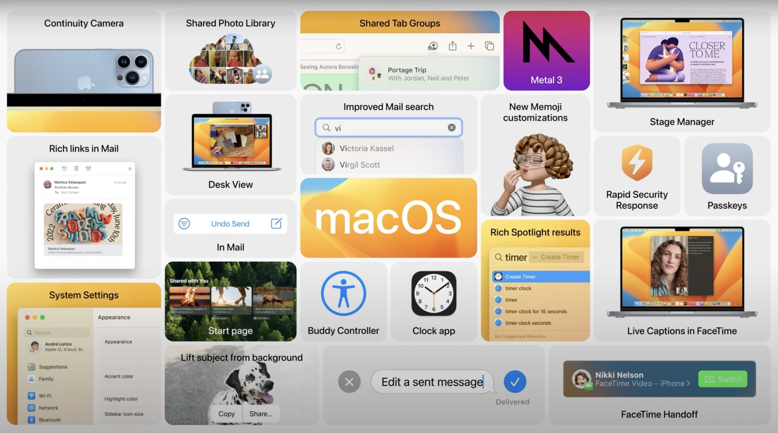nouveautés macOS Ventura
