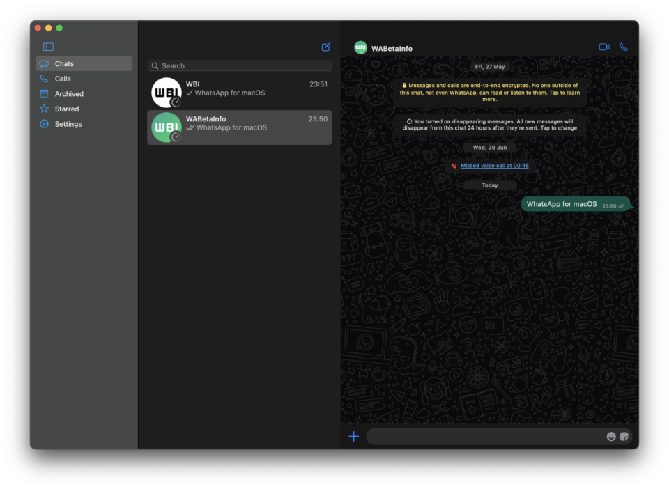 WhatsApp Mac