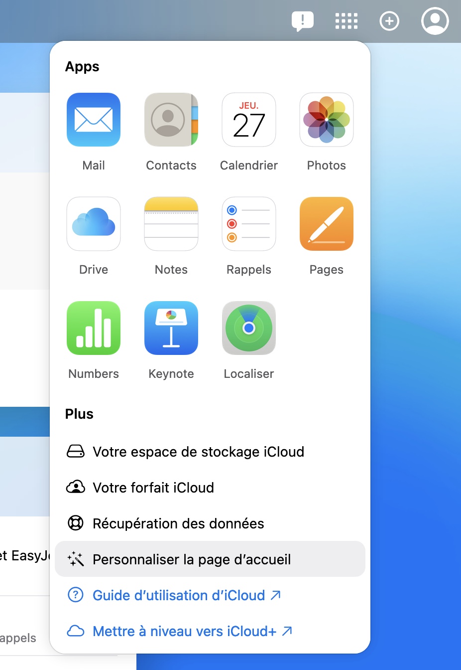 iCloud web