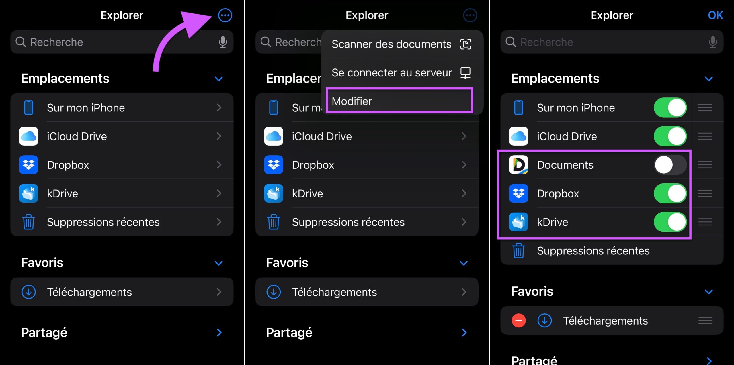 Modifier stockage des apps