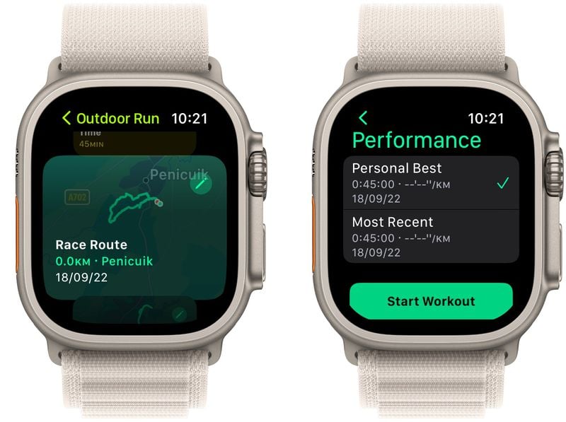 Race Route sur watchOS 9.2