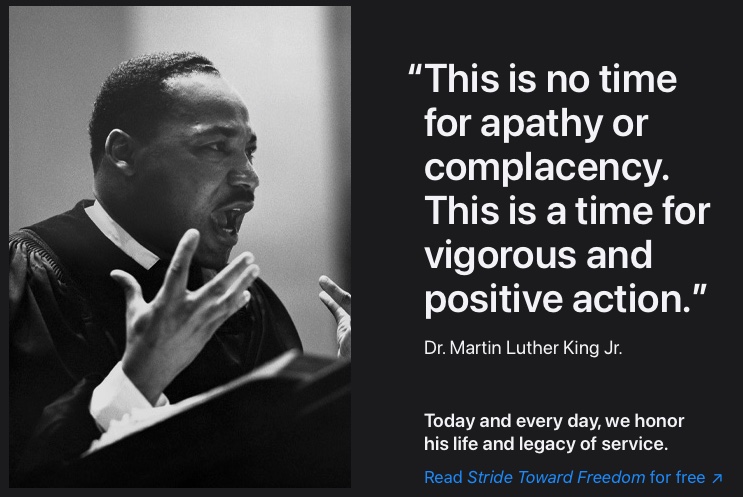 Page accueil Apple Martin Luther King Jr.