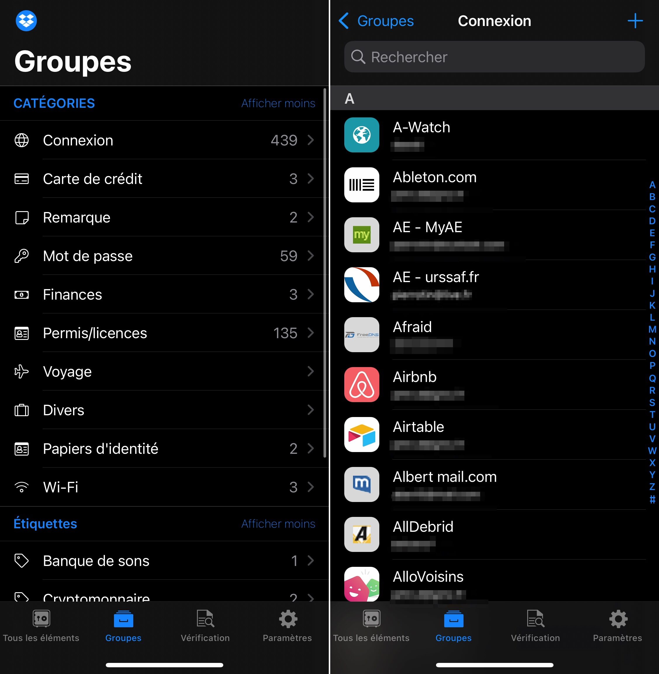 Enpass app de mots de passe iOS