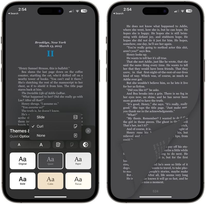 Apple Livres effet visuel pages
