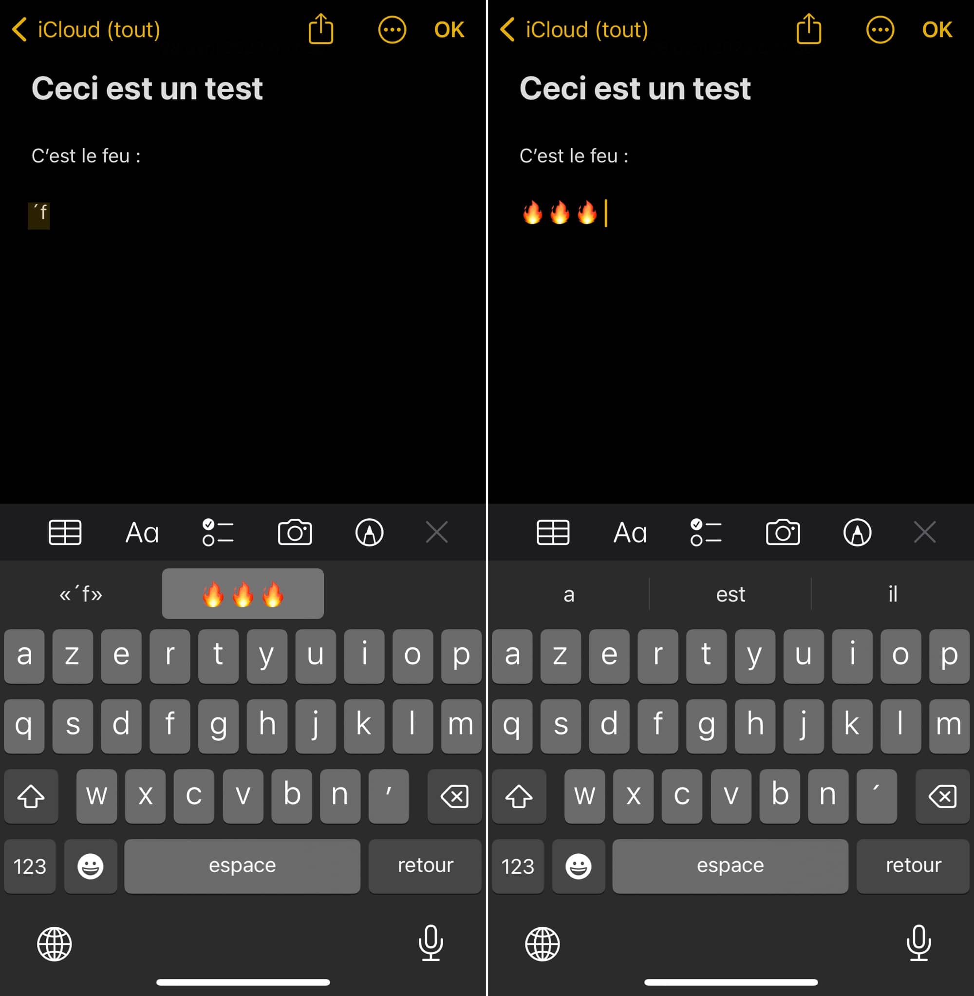 Remplacement clavier iOS smiley feu