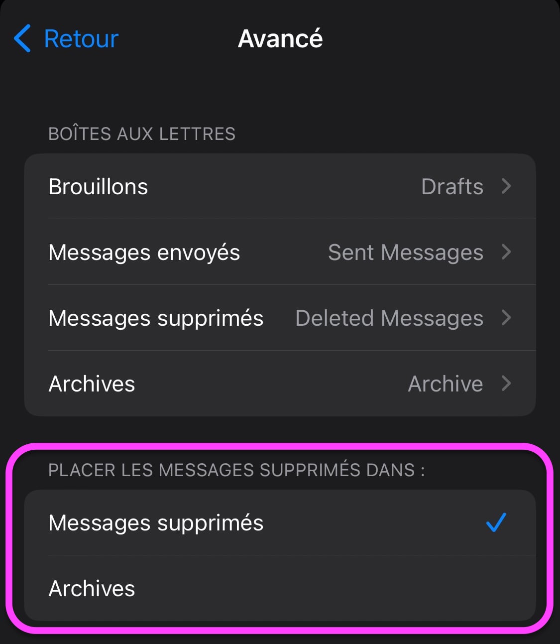 Boîte mail archiver ou supprimer