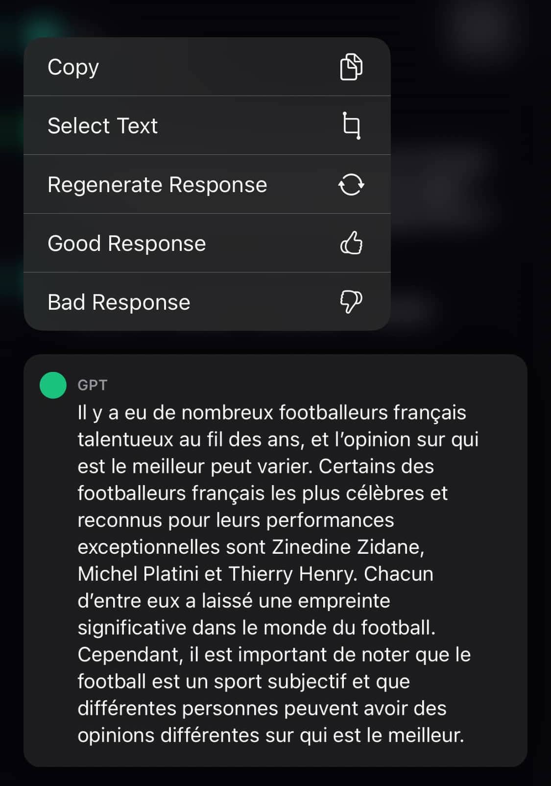 OpenAI ChatGPT retour réponse