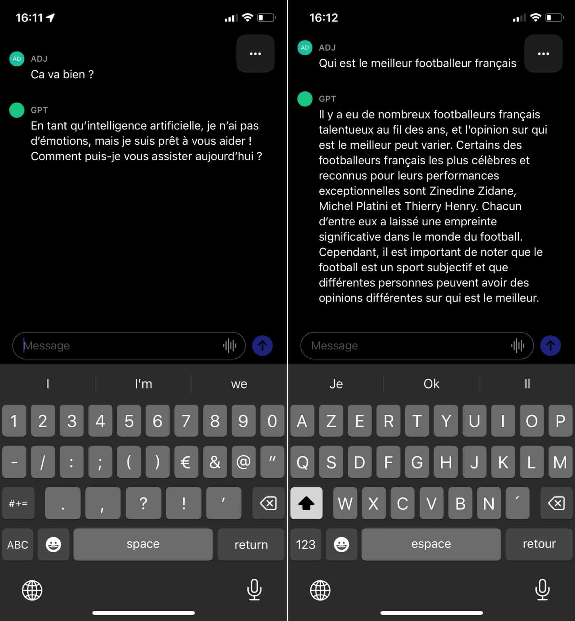 Premier test ChatGPT