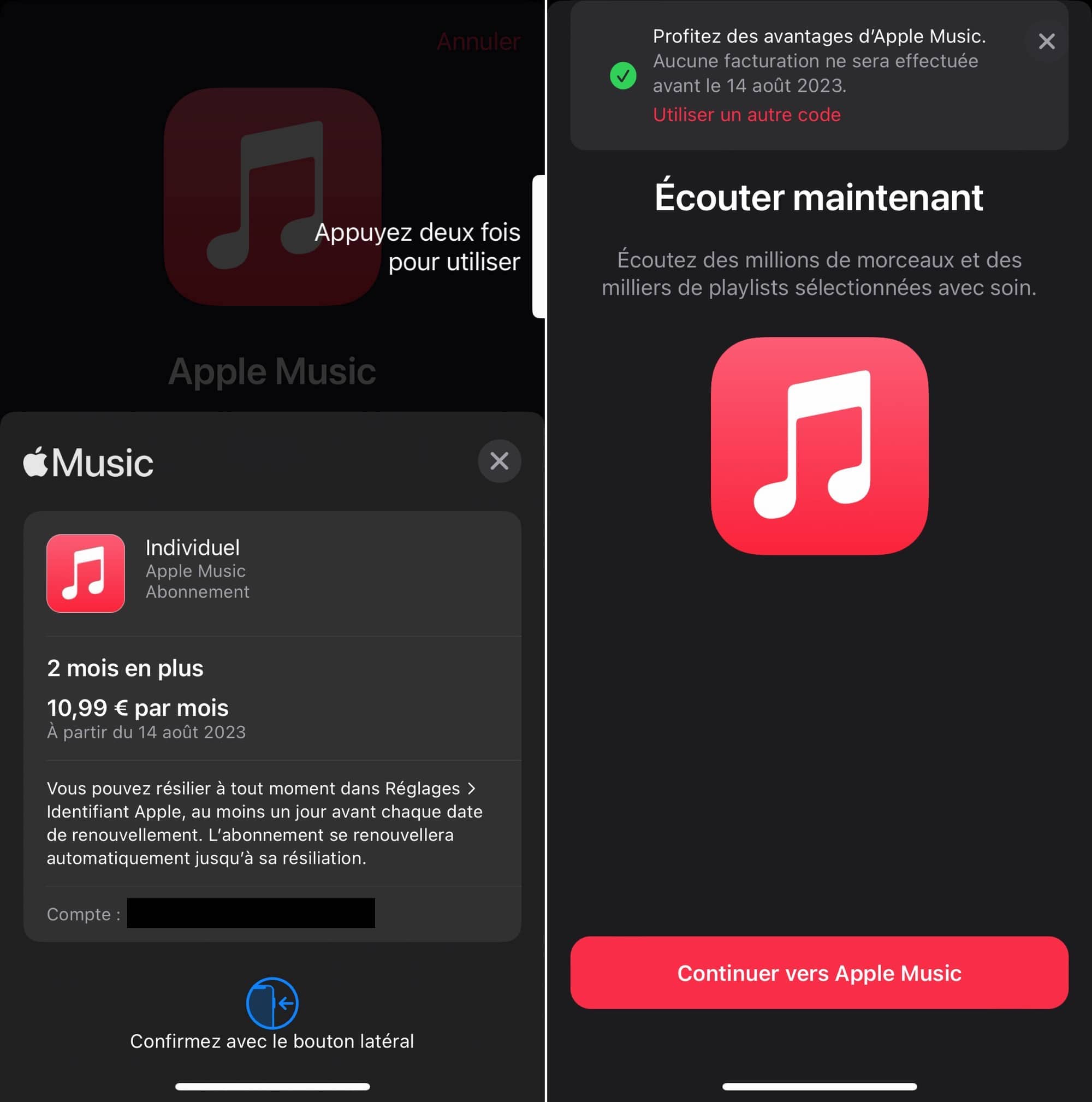 Abonnement Apple Music 2 mois offerts