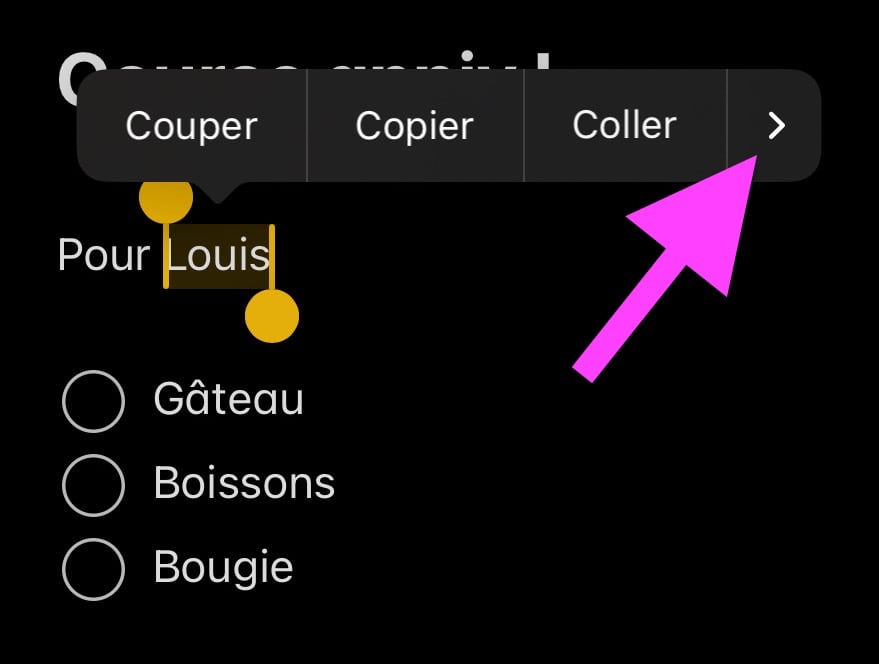 Ajouter lien interne Apple Notes