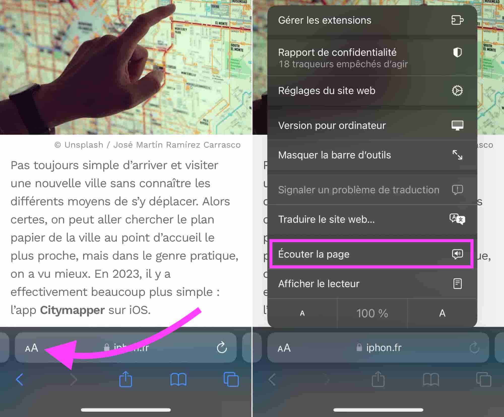 Lancer lecture audio Safari Siri